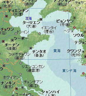 中国主要部地図、エンカルタ地球儀により作成