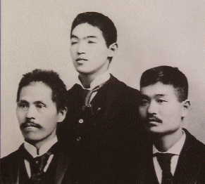 The founders of the Friends of Labor   From the left, Jo Tsunetaro, Takano Fusataro, Unknown