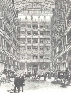 The Great Court of the Palace Hotel=パレスホテルの内庭、San Francisco's Golden Era byCucius Beebe and Charles Cleggより