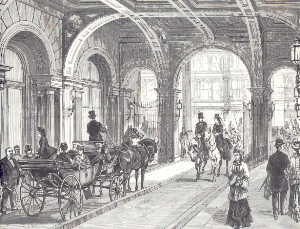 Entrance of the Palace Hotel=パレスホテル内庭への入り口、San Francisco's Golden Era by Cucius Beebe and Charles Cleggより